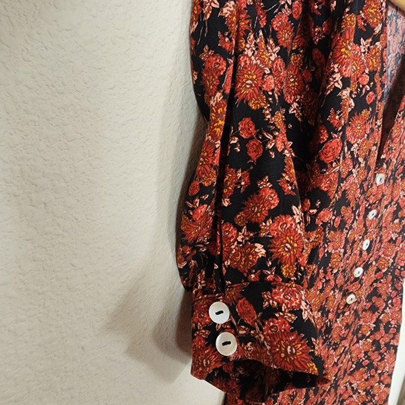 Free People Flower Fields Mini Dress Floral XS Cottagecore Romantic Shabby Boho - Picture 3 of 8